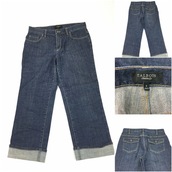 blue jean capri pants